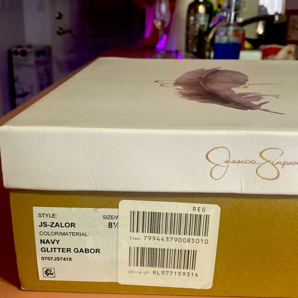 Jessica Simpson navy glitter ankle boots - Picture 1 of 5